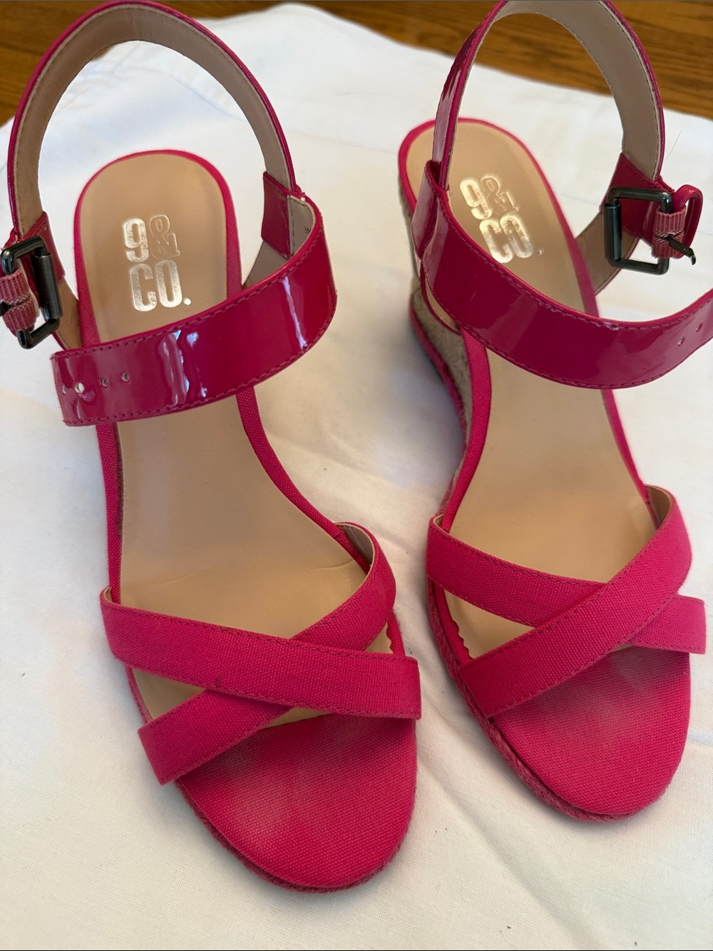 98&Co. Fuchsia Strappy Wedge Sandals